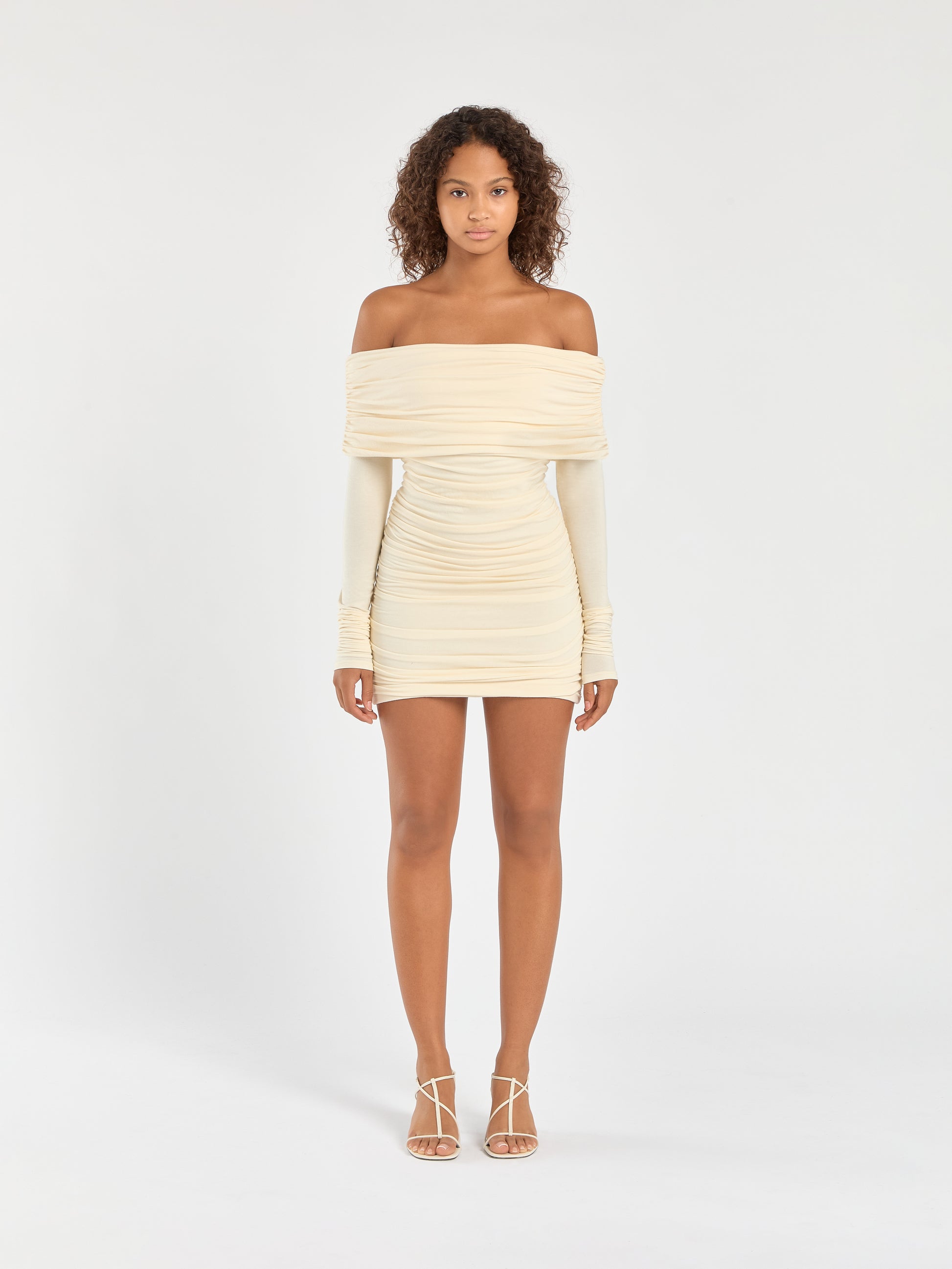 Long Sleeve Ruched Dress L / Stellar Blue Long Sleeve Ruched Dress L / Stellar Blue
